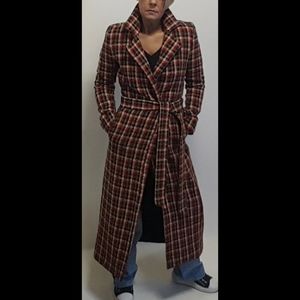 Old Navy Long duster plaid coat